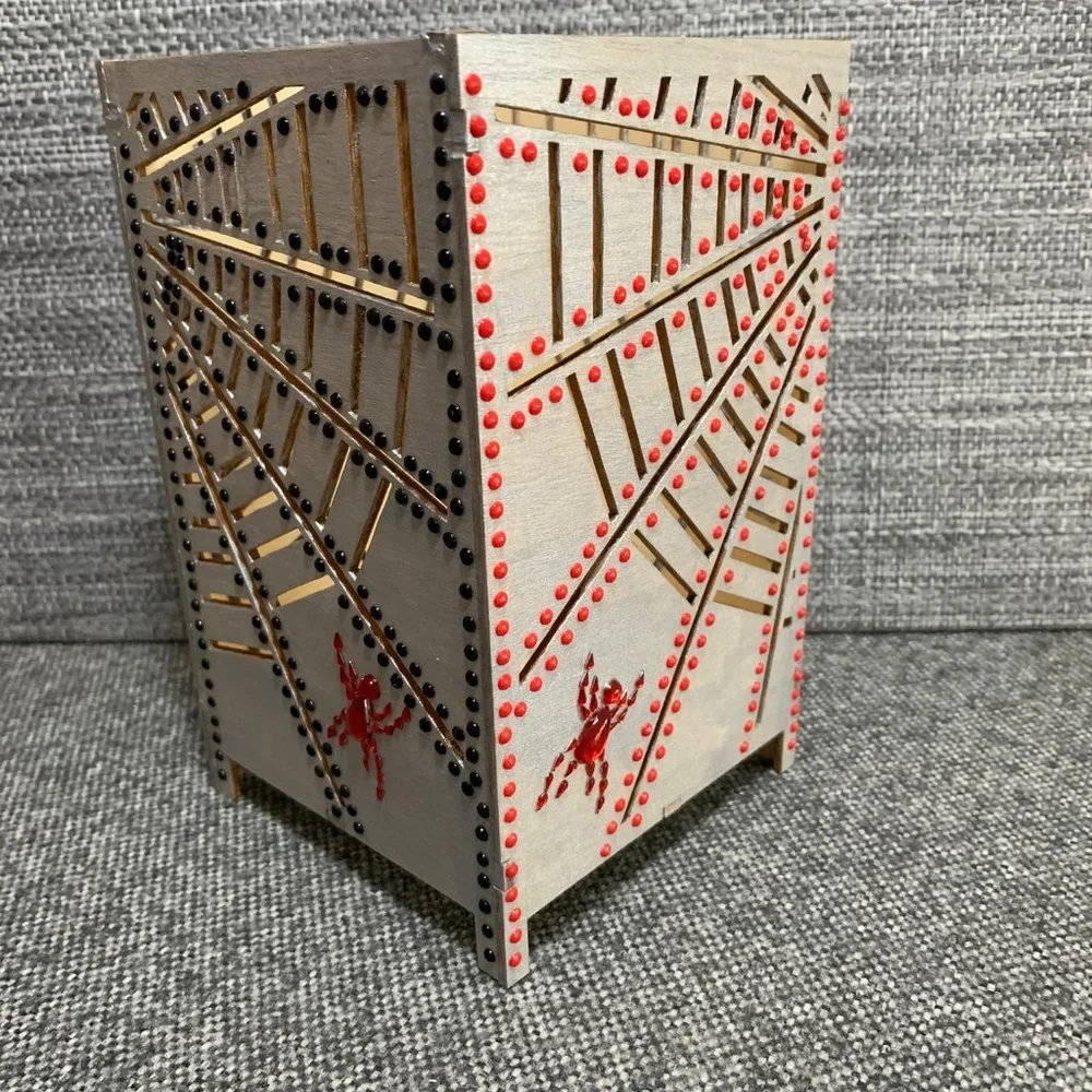 ⭐️Hand Painted Halloween Spiderweb Lantern